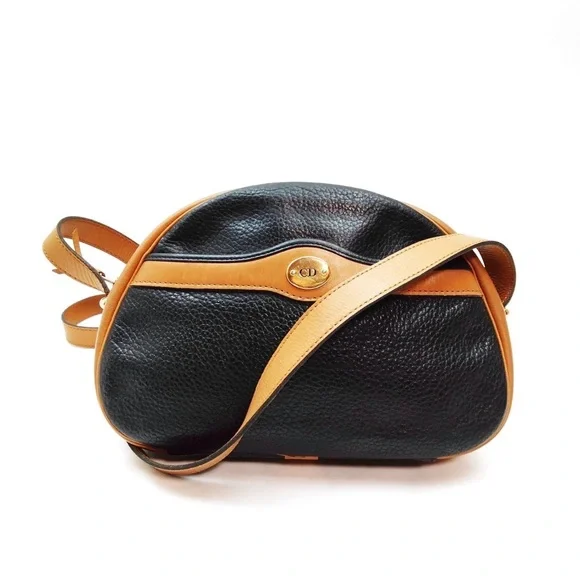 Christian Dior Vintage Black and Tan Leather Bag - Picture 1 of 7